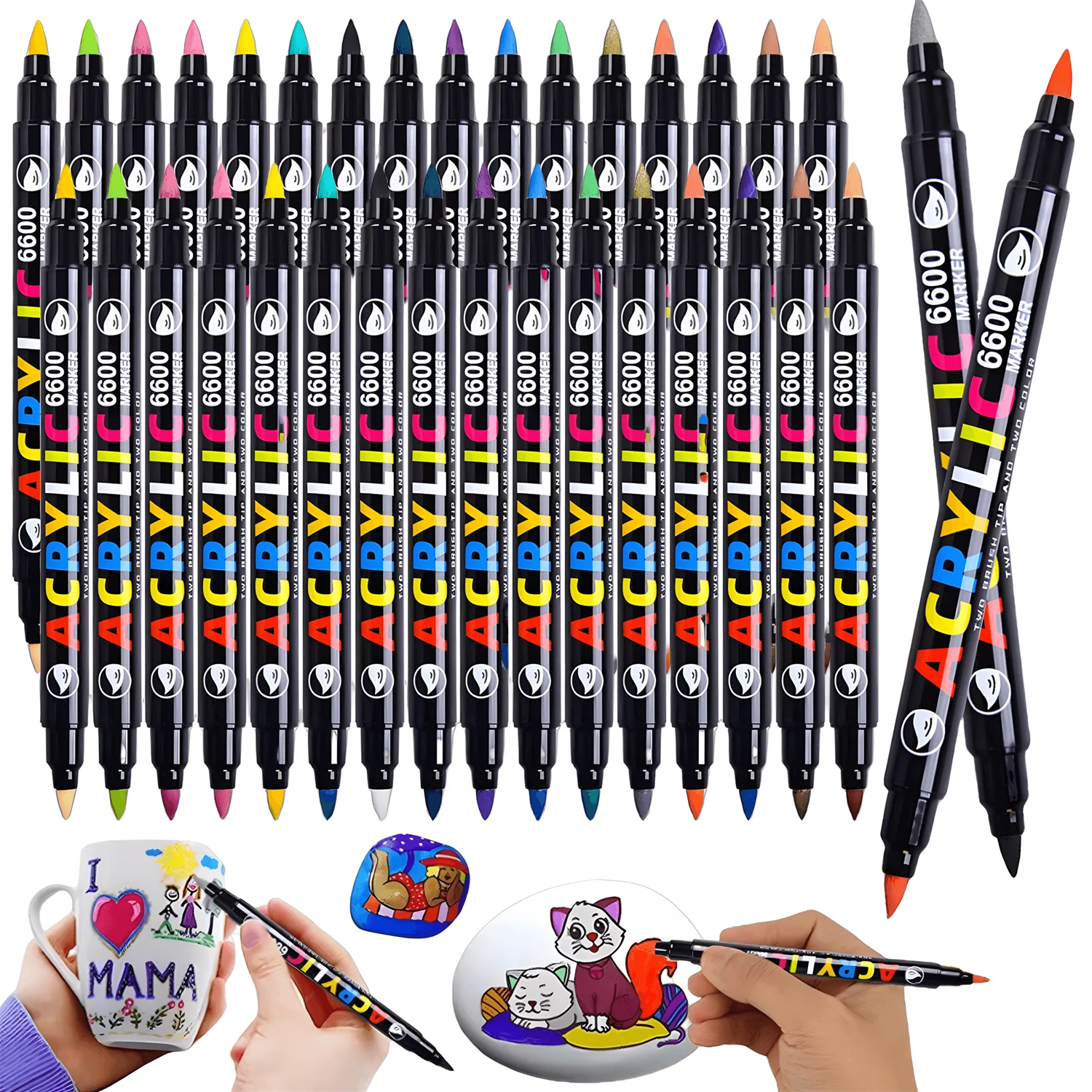 36/60/84/120 Colors Double Nib, Dual-Color,Acrylic Marker Pens,Soft Brush Markers Set ,Rich colors,Flexible tip,Waterproof Pen